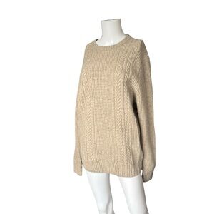 The Normal Brand Wool Blend Sweater Crew Neck Pullover Neutral Mens Size Medium
